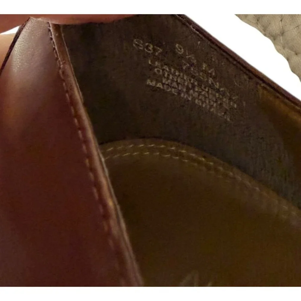 Naturalizer Womens Leather Loafers Block Heel Slip On Shoes Brown 9.5